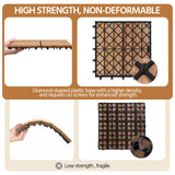 Yaheetech 108pcs Acacia Wood,Interlocking Deck Tiles with Non-slip Surface,Easy Snap Waterproof Flooring Tiles for Indoor Outdoor,Cracking Resistant Patio Backyard Decor for All Weather Use,Wood Yaheetech