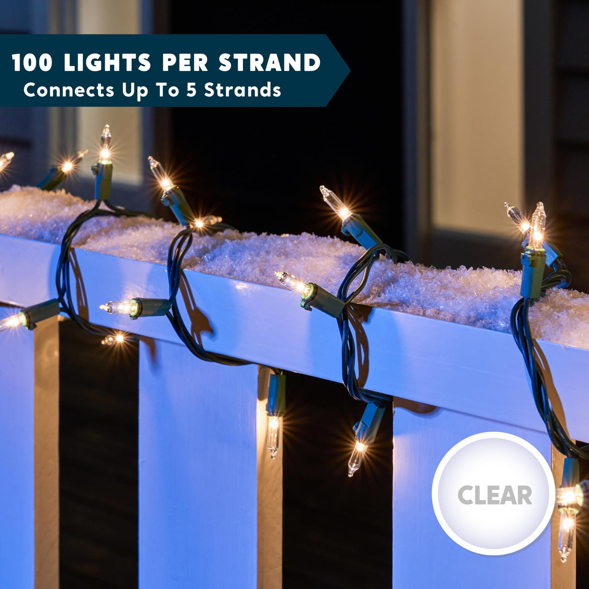 Joiedomi Clear Christmas Lights Outdoor, 200(2x100) Counts 45FT Christmas Tree Lights Indoor, Warm White String Lights, Green Wire Xmas Lights Decorations for Holiday Event Wedding Party Decor Joiedomi