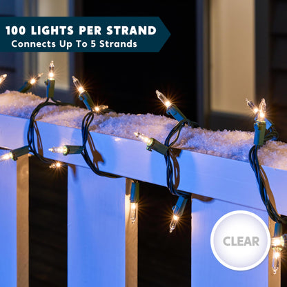 Joiedomi Clear Christmas Lights Outdoor, 200(2x100) Counts 45FT Christmas Tree Lights Indoor, Warm White String Lights, Green Wire Xmas Lights Decorations for Holiday Event Wedding Party Decor