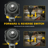 RIDA Cordless Impact Wrench, 1/2 POWER Impact Gun w/ 5 Torque Options Max 300 Ft-lbs (400N.m) Power w/ 4.0Ah Li-ion Battery & 1 Hour Fast Charger, 4 Sockets, Electric Impact Wrench for Car Home RIDA