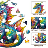 KAAYEE Wooden Jigsaw Puzzles-Wooden Puzzle Adult Unique Shape Advanced Dragon Wooden Jigsaw Puzzle for Adult, Family Puzzles 12.2 * 10.5in 200pcs KAAYEE