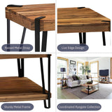 Ryegate 42-Inch Coffee Table – Solid Acacia Wood Live Edge Top with Lower Shelf and Metal Frame Base – Rustic Industrial Modern Living Room Center Table by Alaterre Furniture (Natural) Alaterre Furniture