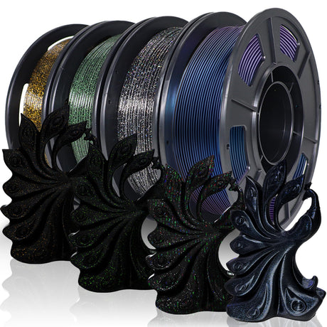 YOUSU 3D Printer Filament PLA Filament 1.75mm Multicolor Mixed Filament 250g*4 Sample Pack. Yousu