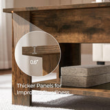 Yaheetech Vintage Coffee Table, Lift Top Coffee Table with Large Hidden Storage Shelf, Lift Tabletop Dining Table for Living Room, Home Small Space, 38.6in, Rustic Brown Yaheetech