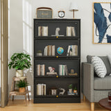 BONITURE Display Cabinet with Acrylic Glass Doors,4-Tiers Curio Cabinet with LED Lighting for Collectibles, Collectibles Toy Organizers Rack & Display Shelf Display Case Storage Cabinet, Black BONITURE