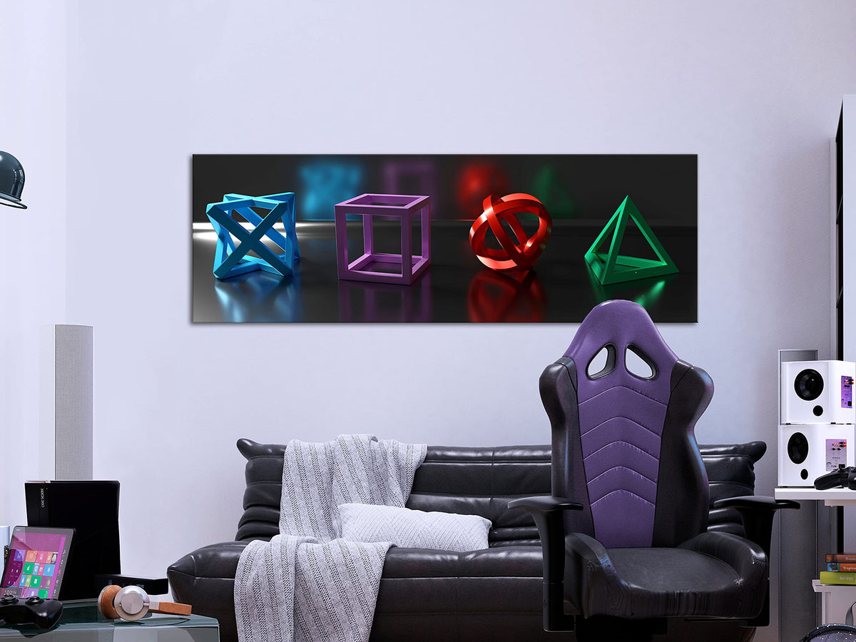artgeist Acoustic Canvas Wall Art Print for Gamers Game Console 53x18 in - 1pcs Picture with Acoustic Foam Sound Print Artwork Room Acoustics Soundproofing 3D Effect Play Game Gaming i-A-0196-b-a artgeist