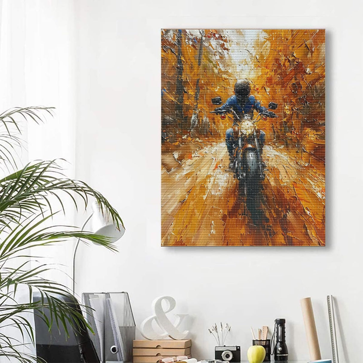 YOUSHIHA Motorcycle Diamond Painting Kits for Adults,Vehicle Diamond Painting Art Kit for Adult,5D Full Drill Diamond Dots Painting for Beginners Home Wall Decor Gifts 12x16 Inch YOUSHIHA