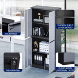 Yizosh Metal Storage Locking Cabinet with 4 Doors and 2 Adjustable Shelves,71" Lockable Garage Tall Steel Cabinet,for Home Office,Living Yizosh