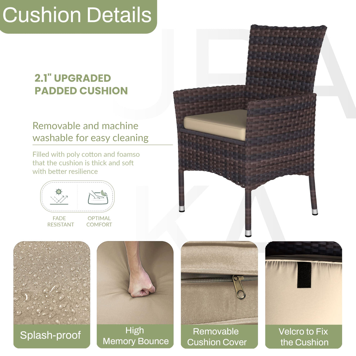 Kurapika 10-Piece Patio Furniture Outdoor Dining Set, Wicker Rattan Patio Dining Table and Chairs Set, Square Tempered Glass Tabletop with Umbrella Hole and 8 Chair Set, Sand Kurapika