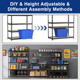 WORKPRO 5-Tier Metal Garage Shelving, 48”W x 24”D x 72”H, Adjustable Storage Rack, Heavy Duty Shelf with Particle Board, 2500 lbs Load Capacity (Total) for Garage, Basement, Warehouse, Kitchen WORKPRO