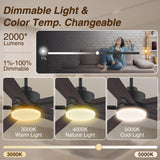 72" Large Smart Ceiling Fan with Lights Remote,Silent DC Motor,Control via WIFI Alexa Google App,Outdoor Indoor Modern Ceiling Fans for Big Living Room Patio,Dimmable,5 Blades Brown Black Walnut Livory