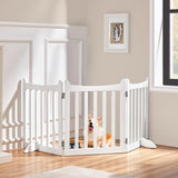 Yaheetech 24" H Freestanding Pet Gate for Dogs Wooden Dog Gates for Hallway, Doorway Collapsible Indoor Pet Fence with Support Feet Stair Barrier 3 Panels Fence White Yaheetech