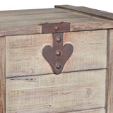 Household Essentials White Washed Rustic Decorative Wooden Trunk, Medium Household Essentials