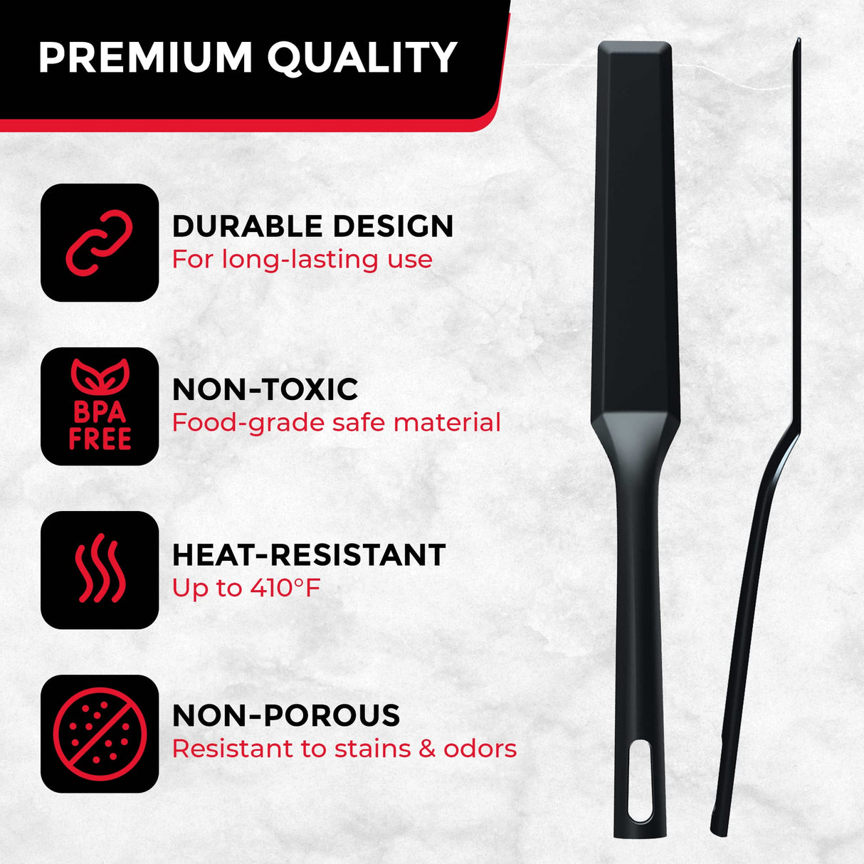 Mueller EuroPhoria Series Spatula, Heat Resistant Nylon Kitchen Turner, Cooking Utensils for Flipping Pancakes, Eggs, Burgers, Crepes and More, Perfect for Nonstick Cookware, Black MÜELLERHOME