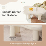 Tribesigns 46.4" Cloud Coffee Table with Storage Drawer, Modern White Irregular Center Tea Table with 4 Legs for Living Room Tribesigns