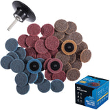 S SATC 46PCS Sanding Discs 2 Inch Roll Lock Quick Change Discs 1pcs 1/4'' Holder Surface Conditioning Discs Fine Medium Coarse for Die Grinder Surface Strip Grind Polish Burr Finish Rust Paint Removal S SATC