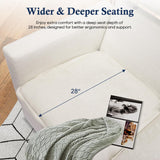 PALLOME Electric Loveseat Recliner, Power Reclining Sofa with USB Ports, Comfy Cloud Couch Chenille for Living Room, Soft Oversized Sofa with Pillows, Headrest for Comfort (Cream) PALLOME