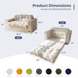 MAXYOYO Convertible Sofa Bed, Pull Out Loveseat Sleeper Sofa, 2 in 1 Folding Couch Bed, Fold Out Floor Couch with Pillows for Living Room Bedroom Lounge, Beige MAXYOYO