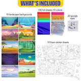ArtCreativity Foil Art Kit for Kids - 220 Piece Crafts Set - 90 Foil Sheets, 10 Backgrounds, 100 Foam Stickers, 20 Googly Eyes - Mess-Free Foil Fun Art for Kids, Boys and Girls Ages 4, 6, 8, 10, 12 ArtCreativity