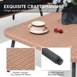 Verano Garden 4 Piece Outdoor Patio Furniture Set, Outdoor Wicker Sectional Couch, Balcony Furniture Set with Cushions & Square Table, Patio Conversation Set for Porch, Backyard (Black, 4PCS Sofa Set) Verano Garden