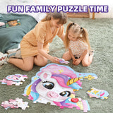 45 Piece Unicorn Floor Puzzle, Large Special Shapes Puzzles for Kids Ages 3-5, Toddler Floor Puzzles for Kids Ages 4-8, 4 Year Old Girl Gifts Toys for Birthday, Halloween, Christmas wookidel