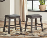 Signature Design by Ashley Caitbrook Rustic 24.4" Counter Height Upholstered Barstool, 2 Count, Gray Signature Design by Ashley