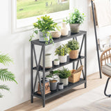 MAHANCRIS Sofa Table, Industrial Console Table, 3-Tier Narrow Side Table with Open Shelves, Foyer Table for Entryway, Hallway, Kitchen, Living Room and Bedroom, Easy Assembly, Black CTHB8001 MAHANCRIS