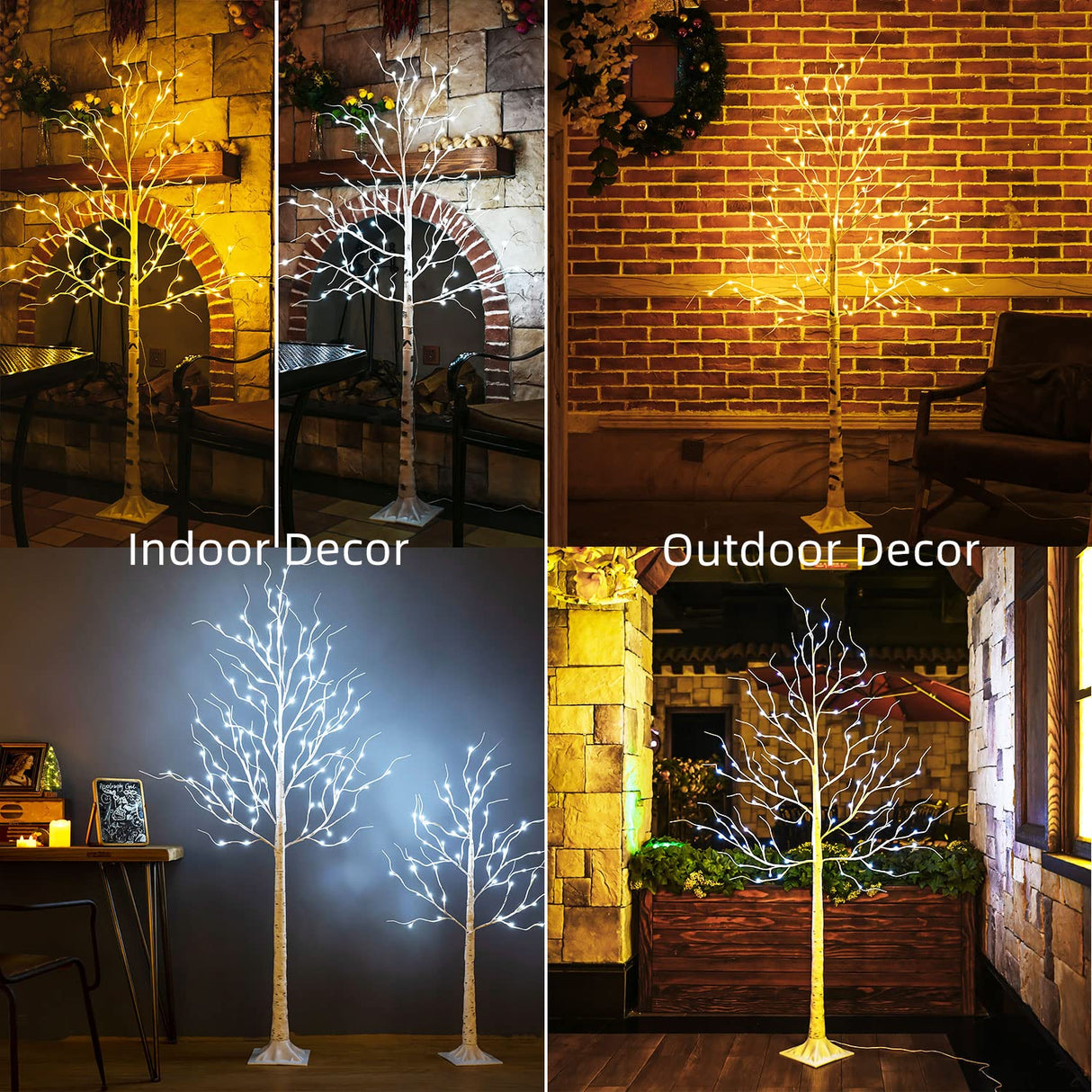 ZHOUDUIDUI Lighted Birch Tree, 6ft 96LED Birch Tree Lights,Artificial Twig Tree Light 9Modes Timer for Indoor Outdoor Christmas Halloween Easter Tree Home Party Wedding Decor,Warm & Cool White ZHOUDUIDUI