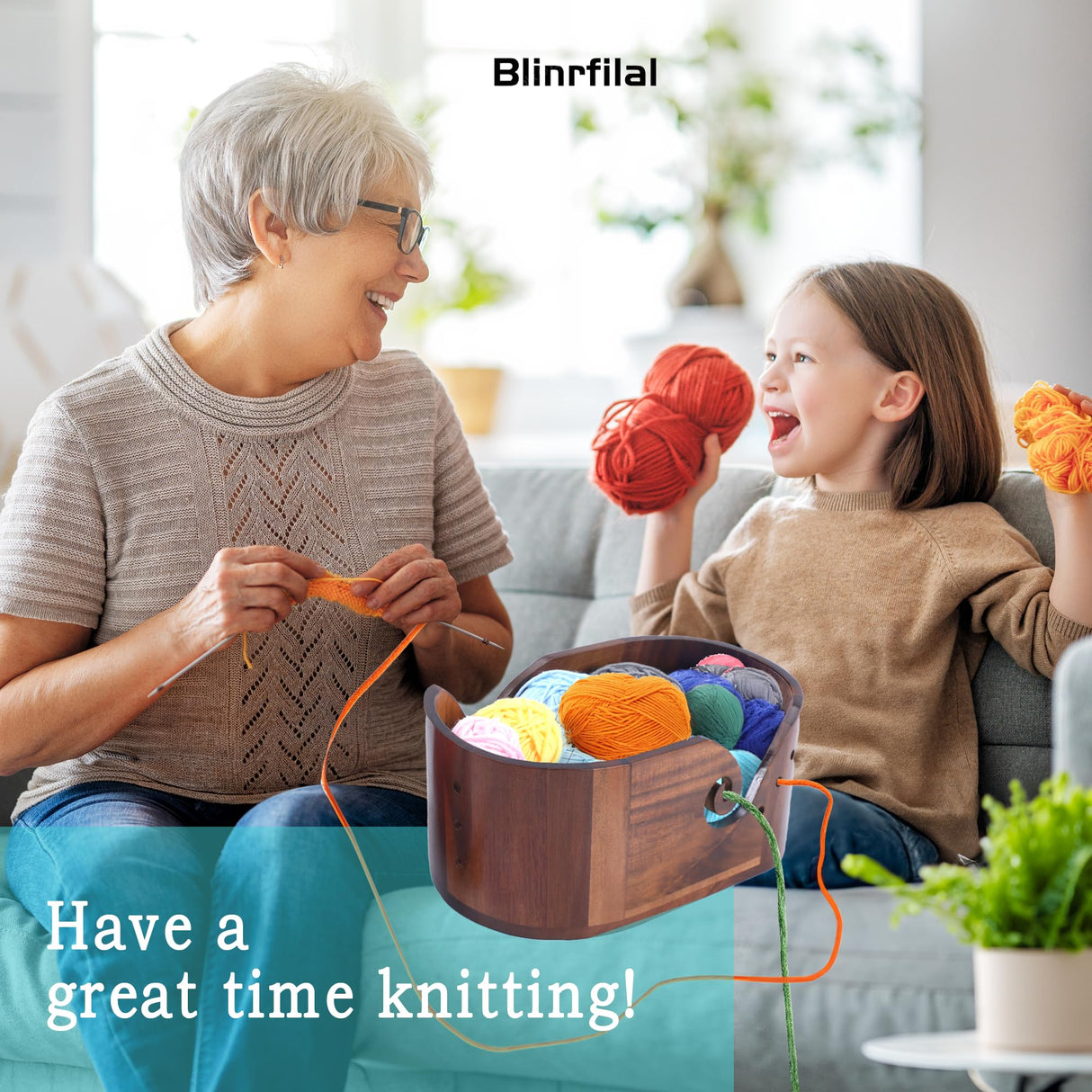 Blinrfilal Large Oval Wooden Yarn Bowls For Knitting , Acacia Yarn Holder ,Double Curling Slot Crochet Yarn Bowl With Lid,Preventing tangles,Ideal Gifts Set For Knitters Blinrfilal