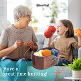 Blinrfilal Large Oval Wooden Yarn Bowls For Knitting , Acacia Yarn Holder ,Double Curling Slot Crochet Yarn Bowl With Lid,Preventing tangles,Ideal Gifts Set For Knitters Blinrfilal