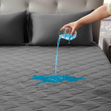 SLEEP ZONE Waterproof Mattress Protector Pad Full Machine Washable, Breathable Mattress Topper with Deep Pockets, All-Season Use, Hotel Quality (Full, Grey) SLEEP ZONE