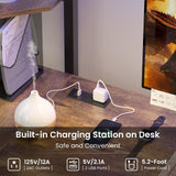 Hasuit Loft Bed with U-Shaped Desk, Charging Station &LED Lights, Metal LED Twin Loft Bed with Open Storage Shelves, Safety Guardrail & Double Ladder,No Box Spring Needed, Black Twin Size Loft Bed Hasuit