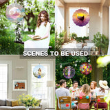 10 Pack 8 Inch Sublimation Wind Spinner Blanks, 3D Aluminum Wind Powered Kinetic Sculpture, Spinner Suspension Trim for Yards & Gardens（Round） XIHEYOMI