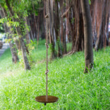 Yangbaga Wooden Round Disc Rope Swing 51”-73” Adjustable Climbing Rope Tree Swing with Hanging Strap Snap Hook and Felt Protectors for Kids Outdoor Brown Yangbaga