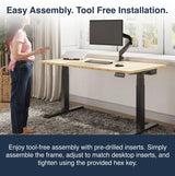 Desky Dual Light Bamboo Standing Desk - 72x30 Electric Standing Desk - Dual Motor, 3 Stage Adjustable Height Desk with 4 presets - Ergonomic Wood Desky