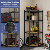 Tangkula 4-Tier Corner Shelving Unit, Adjustable Garage Storage Utility Rack, Load 1600 LBS Heavy Duty Metal Shelving Organizer for Warehouse, Pantry, Shed & Kitchen, 39”W x 31”D x 71”H (1, Black) Tangkula