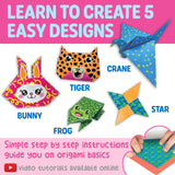 Creativity for Kids Neon Origami Mini Kit: 25 Origami Papers, Christmas Gifts and Toys for Boys, Origami Kit Arts and Crafts for Kids Ages 7-12+, Kids Stocking Stuffer and Small Gifts Creativity for Kids