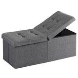 Snuvid 35-INCH Storage Ottoman Bench, Footrest with Storage, End of Bed Bench Coffee Table for Living Room, Bedroom, Entryway, Dark Gray Snuvid