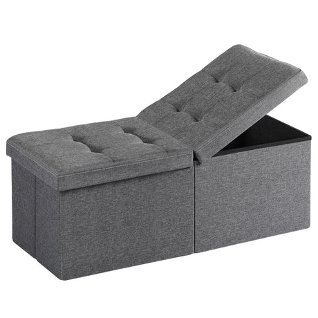 Snuvid 35-INCH Storage Ottoman Bench, Footrest with Storage, End of Bed Bench Coffee Table for Living Room, Bedroom, Entryway, Dark Gray Snuvid