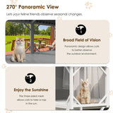 Cat Window Perch, Cat Catio for Large Indoor Cats, Outdoor Pet House Weatherproof, Catio Outdoor Enclosure, Space-Saving Pet Furniture for Window Naps and Sunbathing (Ancient White, 43.3) VKTO
