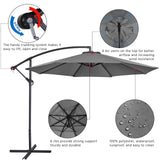 Yaheetech 10FT Patio Offset Umbrella - Cantilever Hanging Outdoor Umbrellas w/UV Protection & 8 Ribs & Handy Crank & Cross Base for Market/Garden/Lawn/Deck/Backyard/Pool - Gray Yaheetech