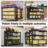 ZAOUS 3000LBS Storage Shelves,48" W Garage Shelving Heavy Duty 4 Tier Metal Storage Rack Shelf，Industrial Shelving Adjustable Shelf for Basement Warehouse 48" W x 24" D x 70" H，Black ZAOUS