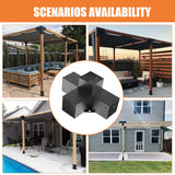 Woodworks Pergola pergola Brackets 4-Way Right Angle Corner Bracket DIY Elevated Wood Stand 2PACK with Screws for 4x4 (Actual: 3.5x3.5 Inch) Lumber Pergola Gazebo Likeem