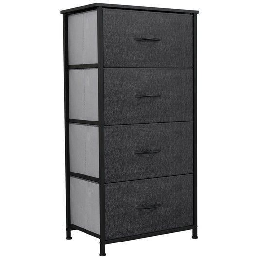 YITAHOME Storage Tower with 4 Drawers - Fabric Dresser, Organizer Unit for Bedroom, Living Room, Closets & Nursery - Sturdy Steel Frame, Easy Pull Fabric Bins & Wooden Top - WoodArtSupply