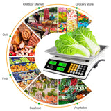 Price Computing Scale 88lb/40kg Commercial Food Scale for Produce Meat with Stainless Steel Large Platform, LCD Display, and Green Bright Backlight for Farmers Markets, Deli, （Not for Trade） BROMECH