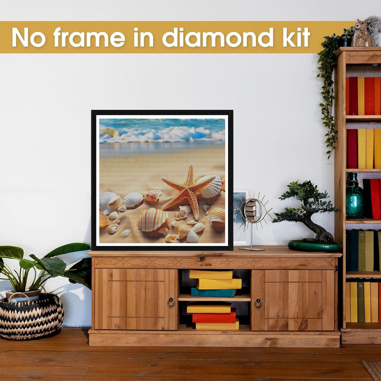 Bimkole 5D Diamond Art Kits for Adults Beach Landscape, Full Drill Sun Sea Starfish DIY Rhinestone Embroidery Set Paint with Diamonds Art by Number Kits Cross Stitch Home Wall Craft Decor 12x12 in Bimkole