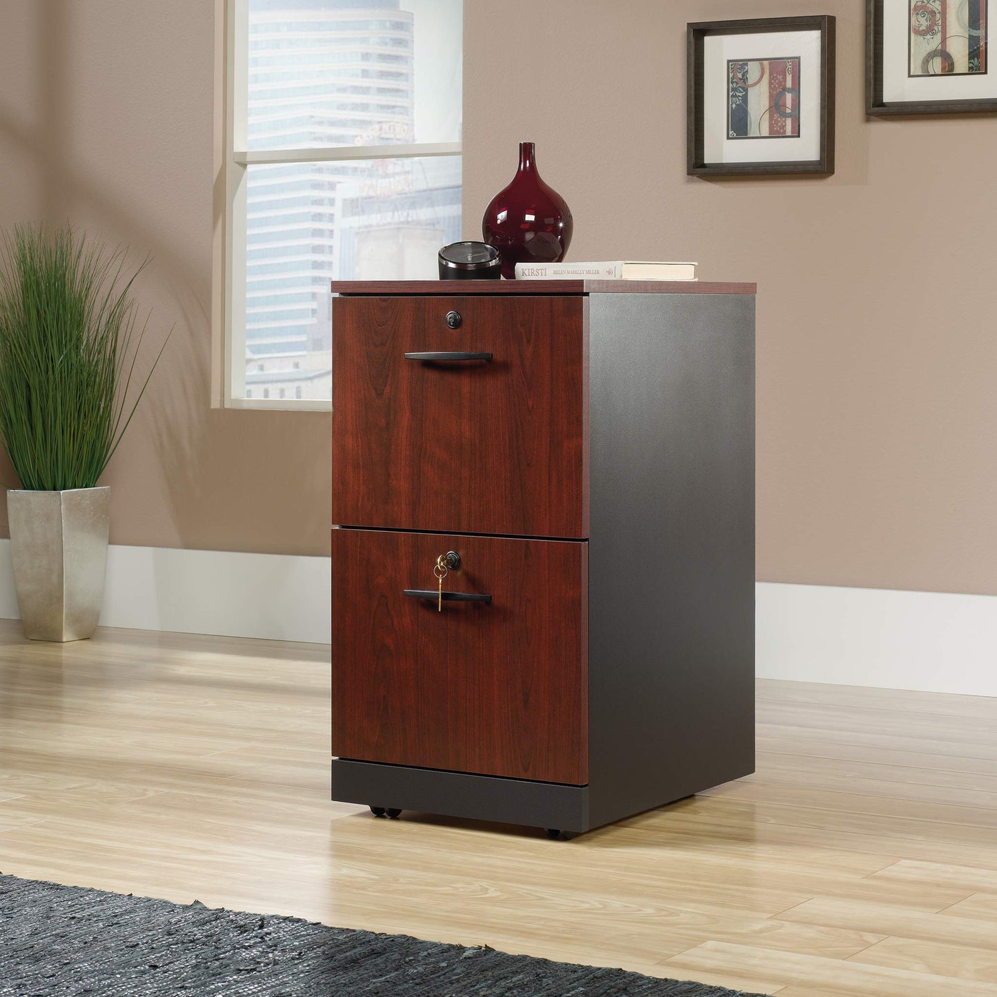 Sauder County Line Dresser, L: 15.55" x W: 19.45" x H: 28.54", Classic Cherry Finish - WoodArtSupply