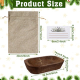 Eaasty 1 Set Prayer Wooden Dough Bowl with Card Religious Cross Christian Prayer Religious Gift for Women 10 Blessing Card Small Bowl Congregation Gift Resin Bread Container with Linen Bag (Brown) Eaasty
