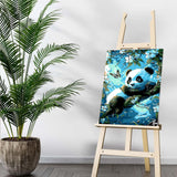 Auremi Panda Paint by Number Kits for Adults,Animal Paint by Number on Canvas with Frame DIY Painting with Number Acrylic Oil Paint Kits for Home Decor 8x12 in Auremi