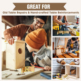 Pisman Table Leg Corner Bracket Set of 4 Includes Screws to Provide Strong Support for Legs & Table Skirts, Used to Strengthen Rickety Bench Legs, Dining Table Legs, Repair Desks Pisman